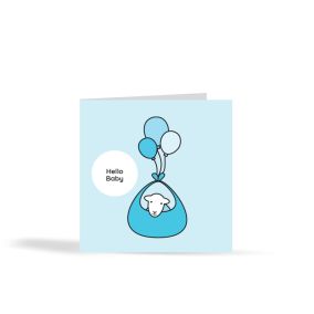 Hello Baby Card - Blue
