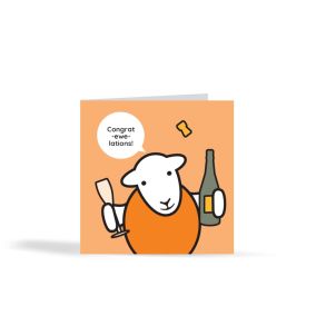 Congrat-ewe-lations Card - Orange