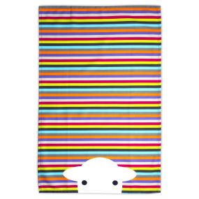 Herdy Peep Stripe Tea Towel full view