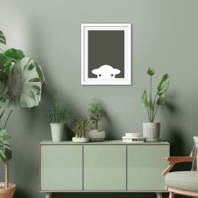 Peep Art Print - Grey