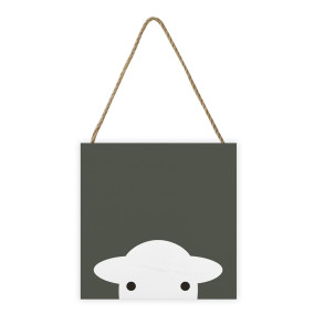 Peep Wooden Block - Grey