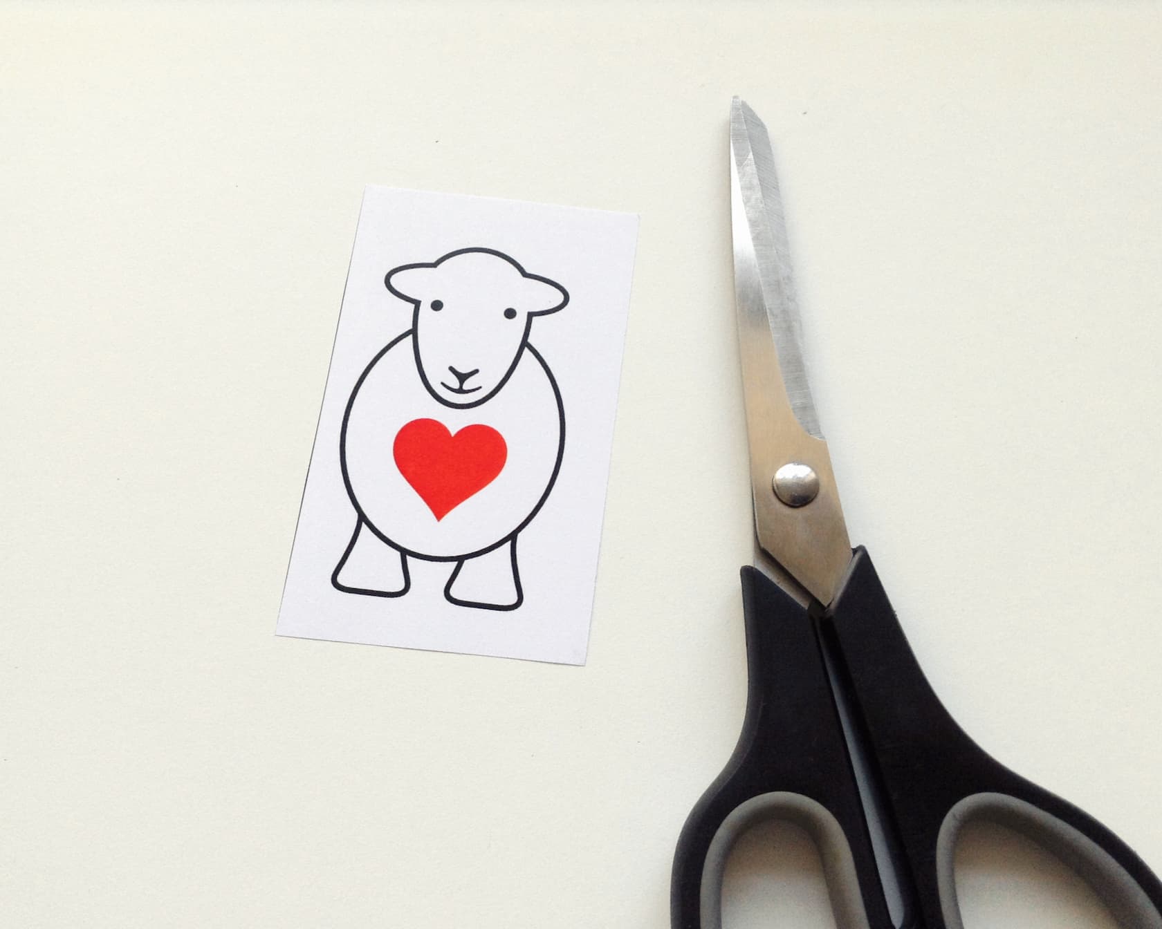 Cut around the Herdy Love Ewe Yan template