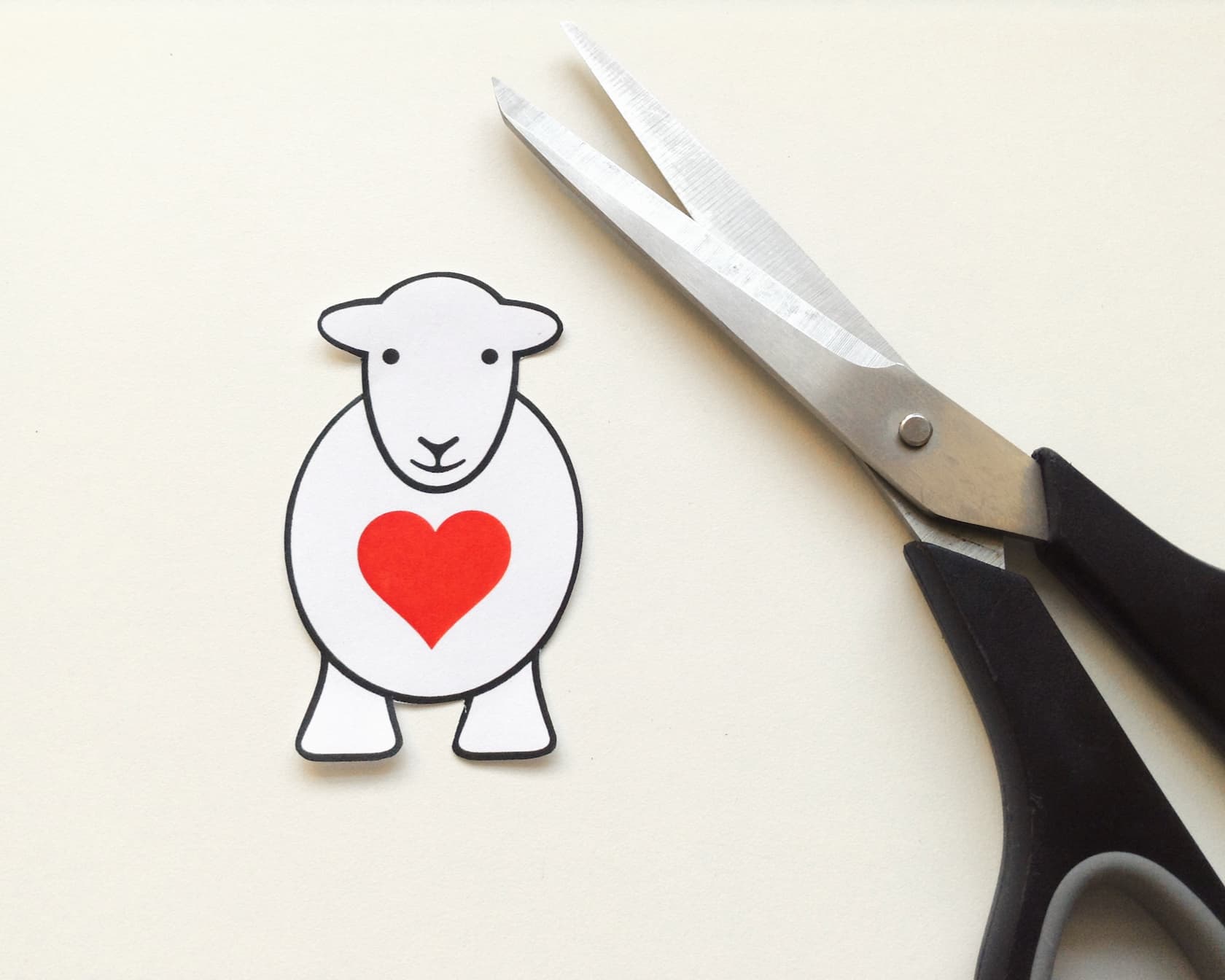 Cut out the Herdy Yan Love Ewe shape