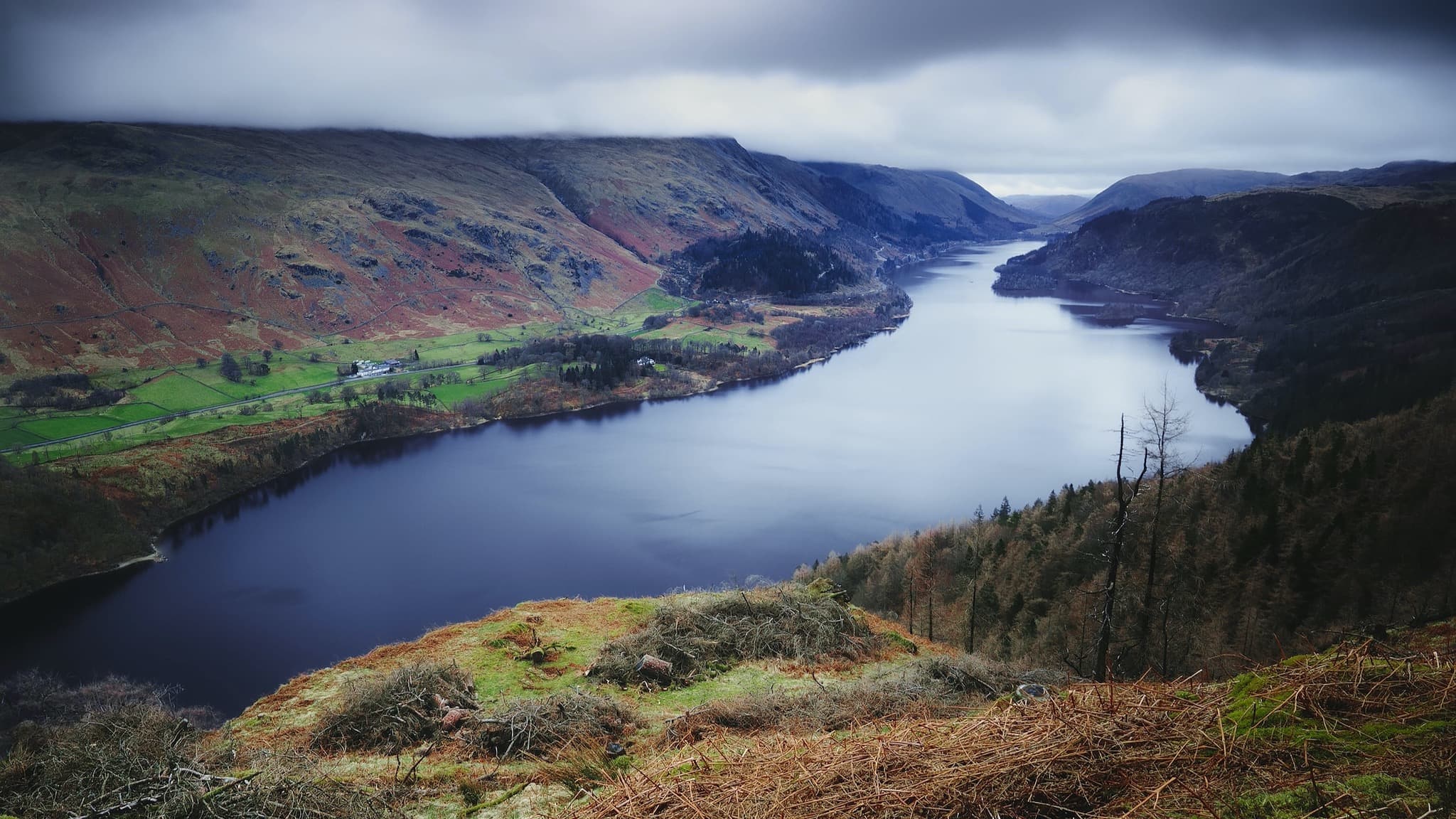 The view from Raven Crag, looking down to Thirlmere and the Helvellyn massif