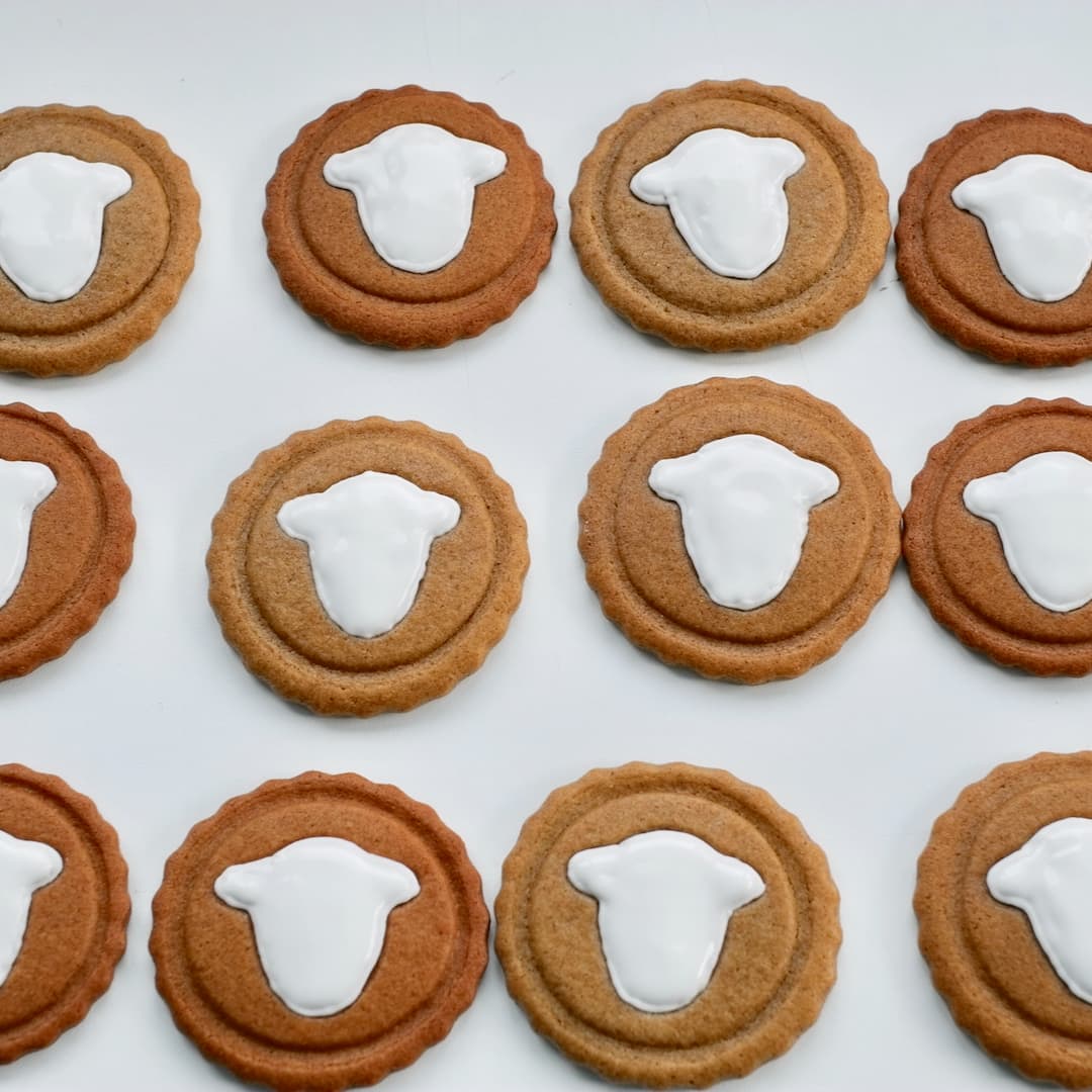 Flood in the face shape on the gingerbread cookie