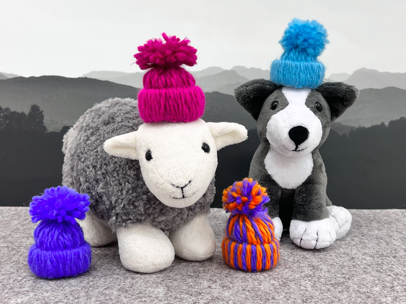 Little Herdy and Sheppy soft toy in a wool hat