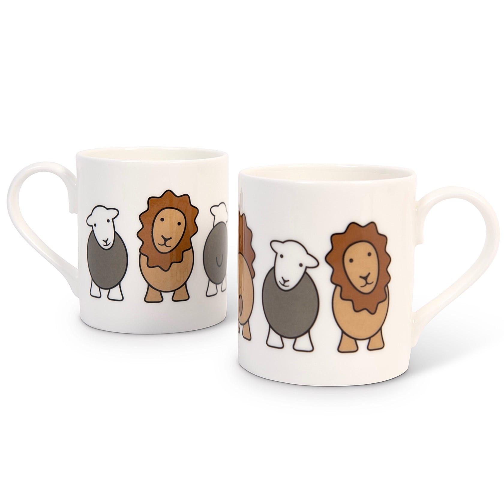 The Lion & the Lamb mug, by the Herdy Company, using English fine bone china