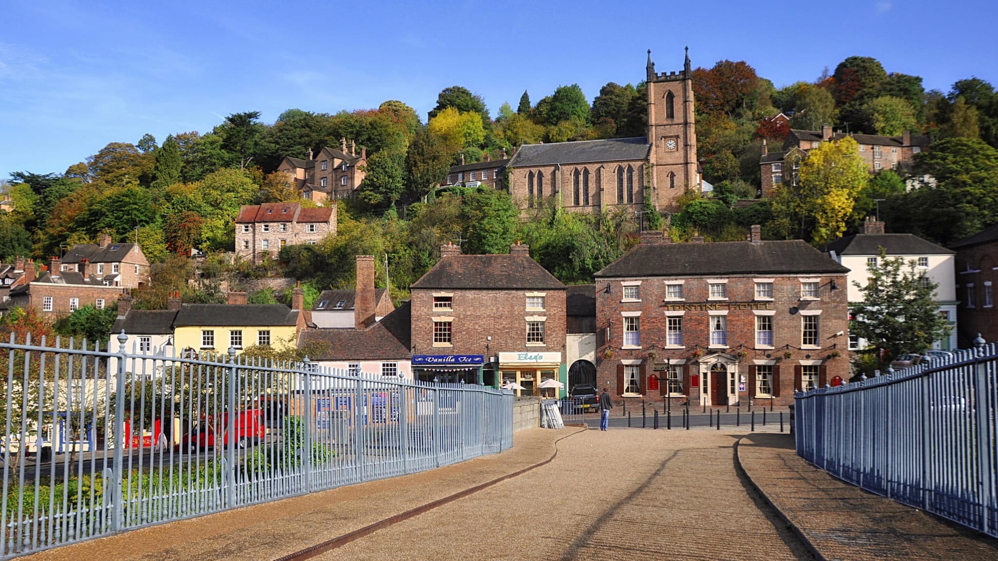 The beautiful town of Ironbridge in Shropshire, UK. Photo by Helen Simonsson, licensed CC-BY-SA-3.0.