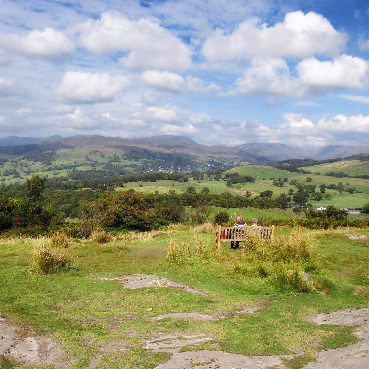 View from the summit of Orrest Head, Windermere, Cumbria, looking eastward. Photo by Antiquary, licensed CC-BY-SA-4.0.