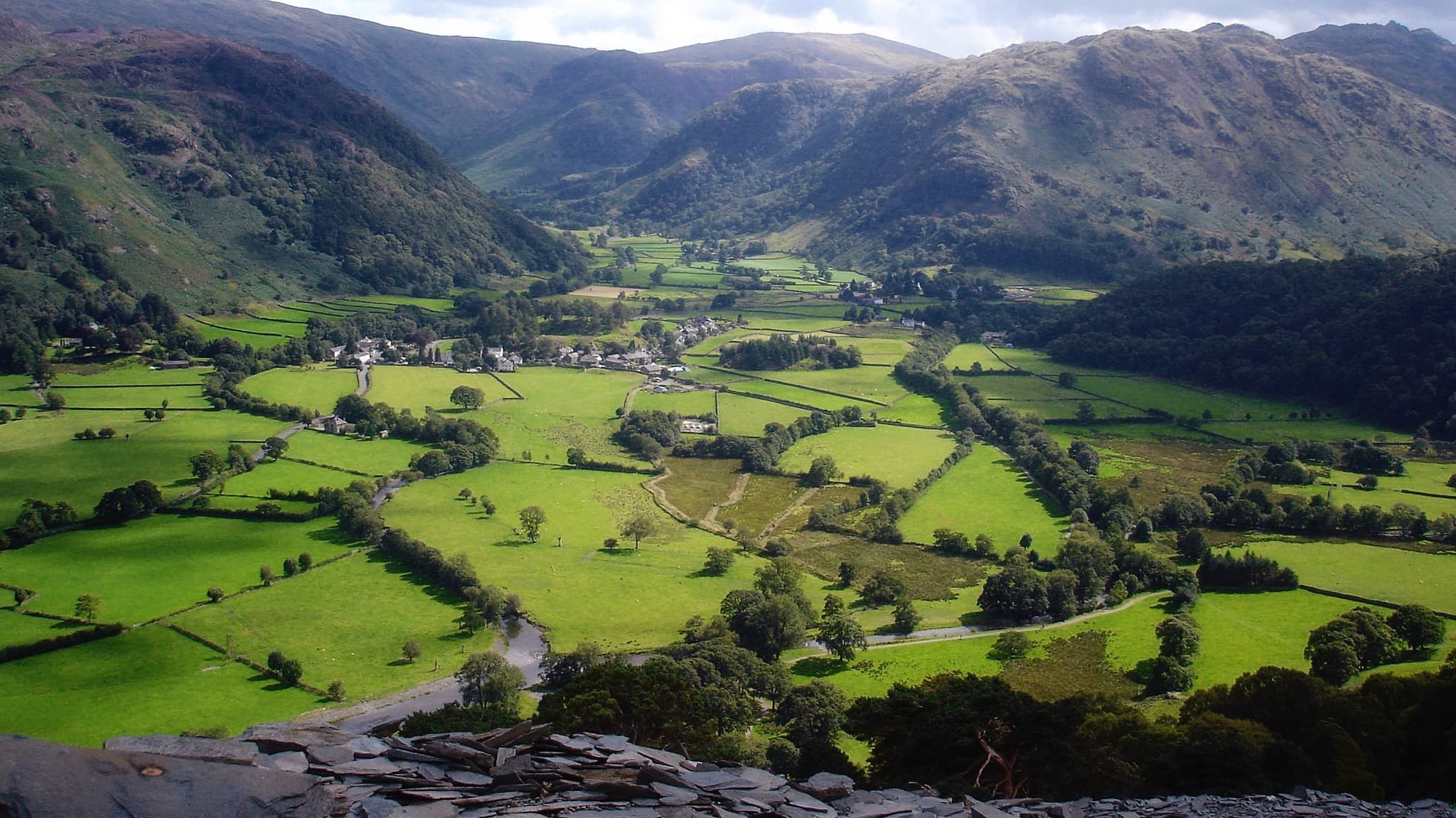 Borrowdale valley from the summit of Castle Crag. Photo by Claire Rowland, licensed CC-by-2.0.
