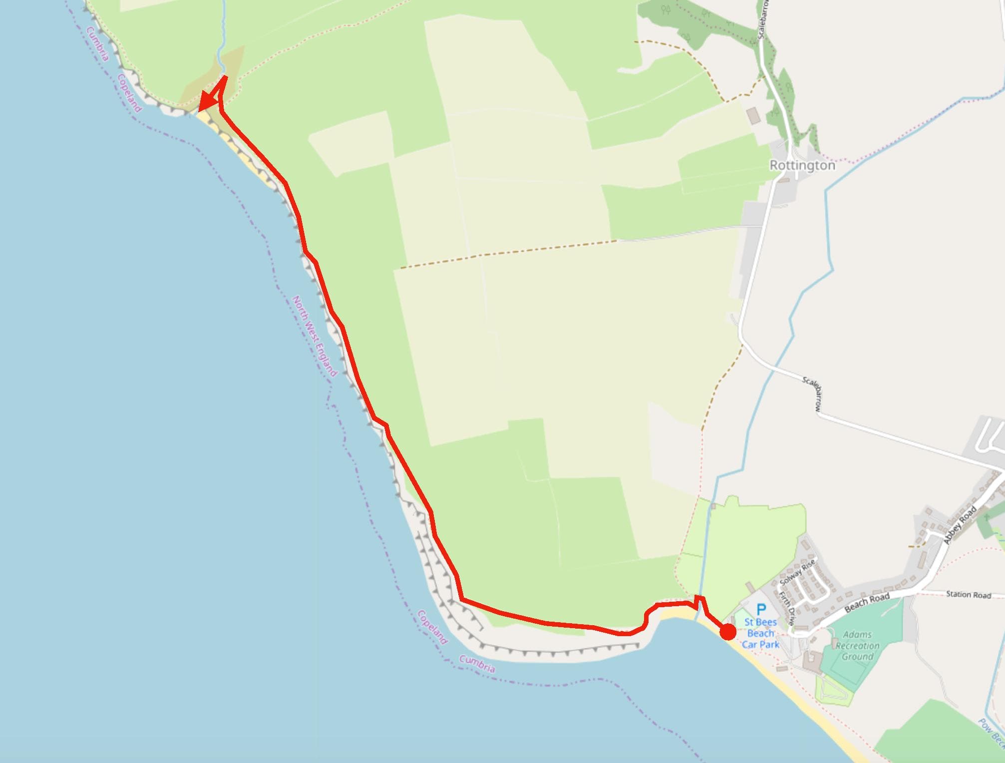 St. Bees to Fleswick Bay route
