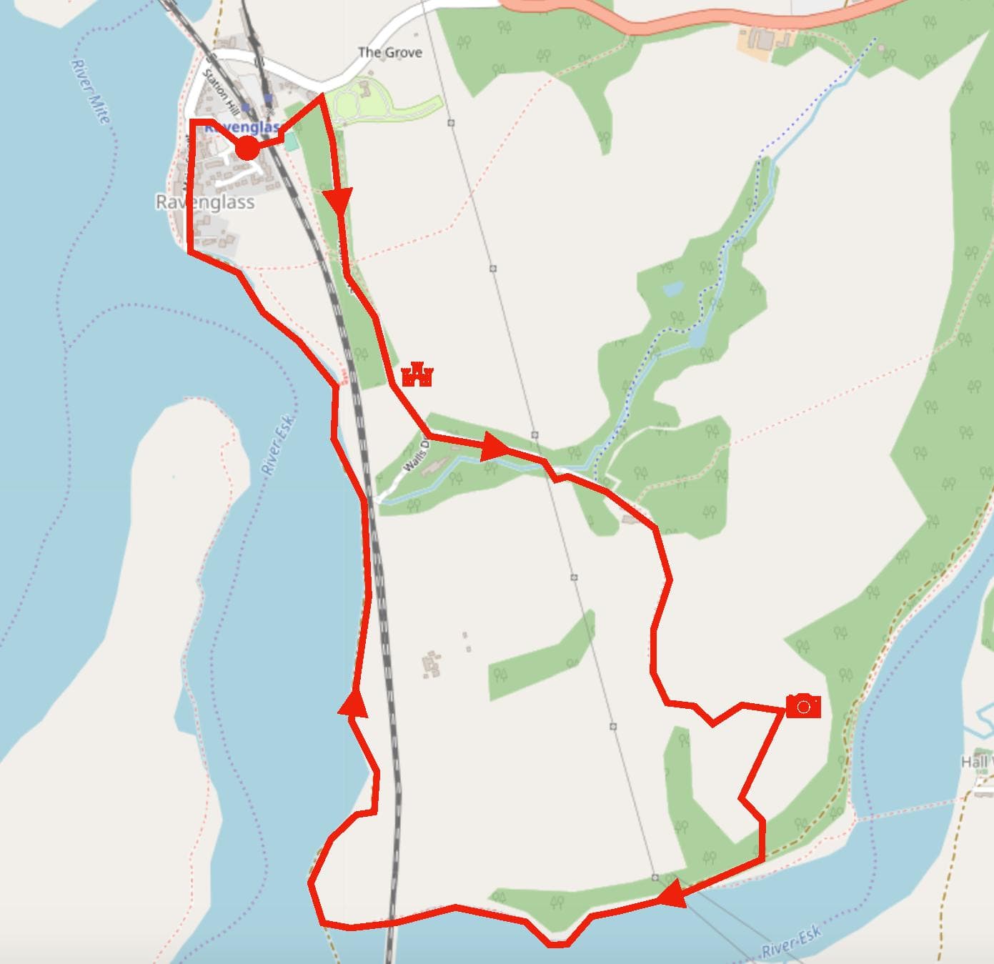 Ravenglass to Newtown Knott route