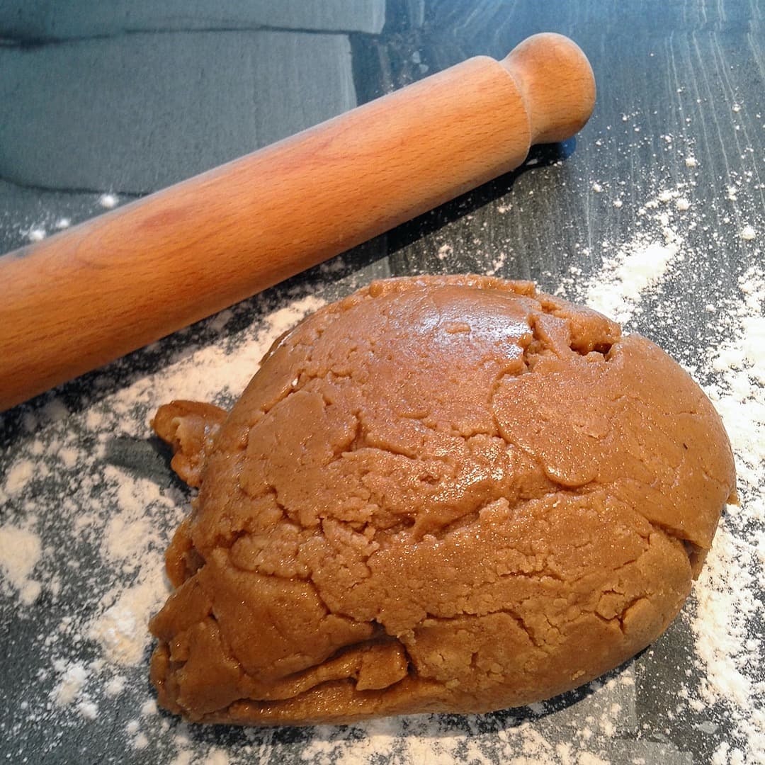 Roll out the mixture ready for cutting some Herdy Christmas gingerbread biscuits