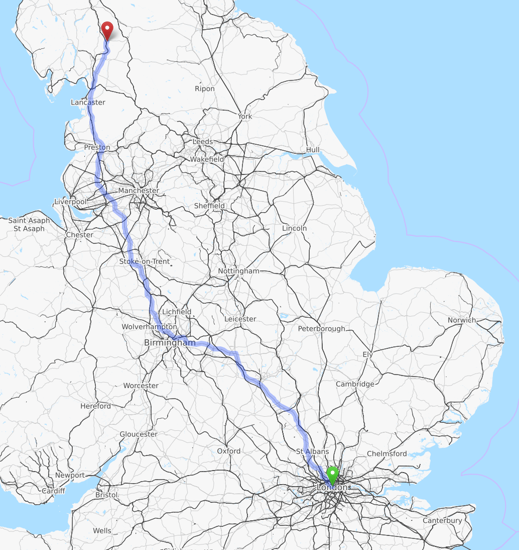 Getting to the Lake District from Southeast England