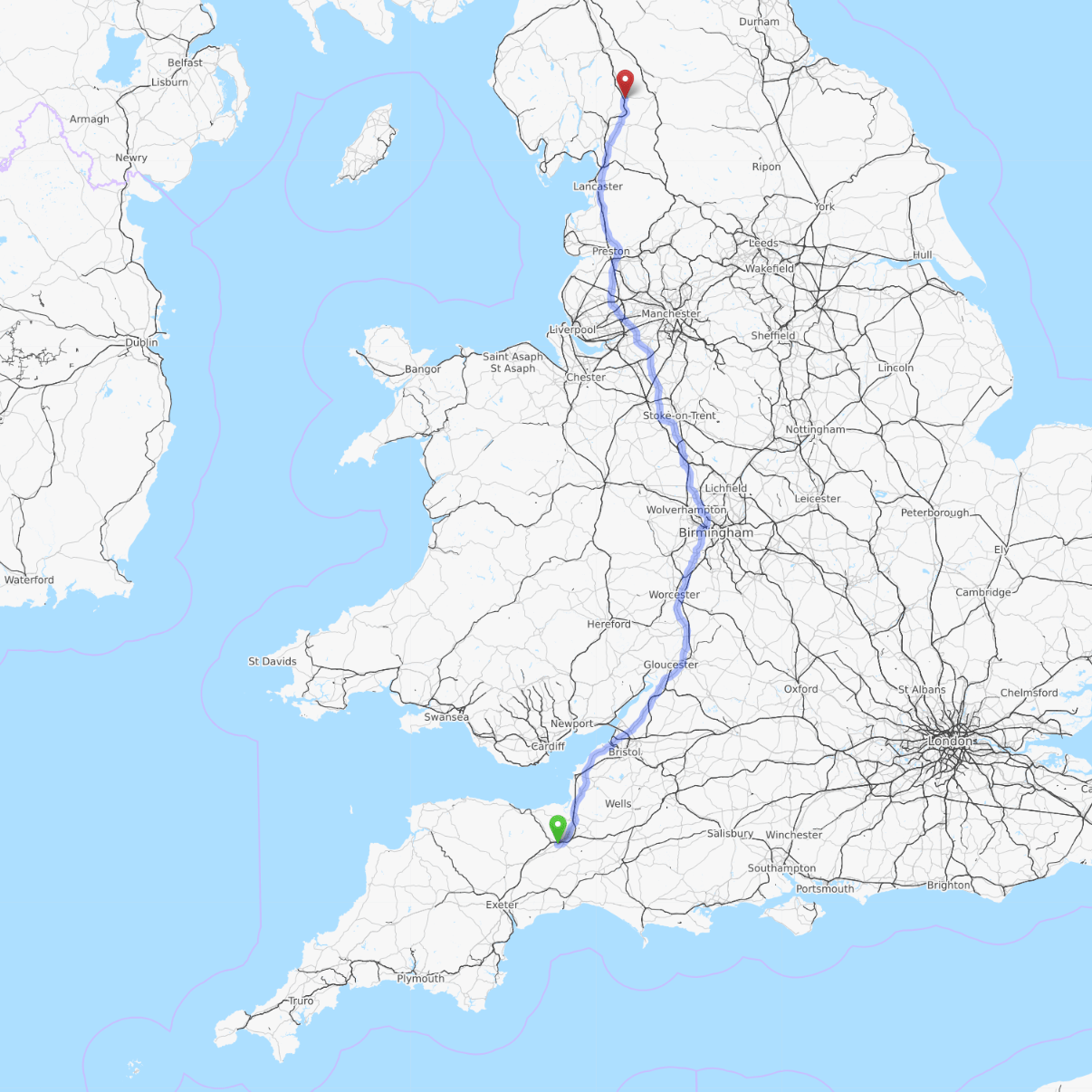 Getting to the Lake District from Southwest England