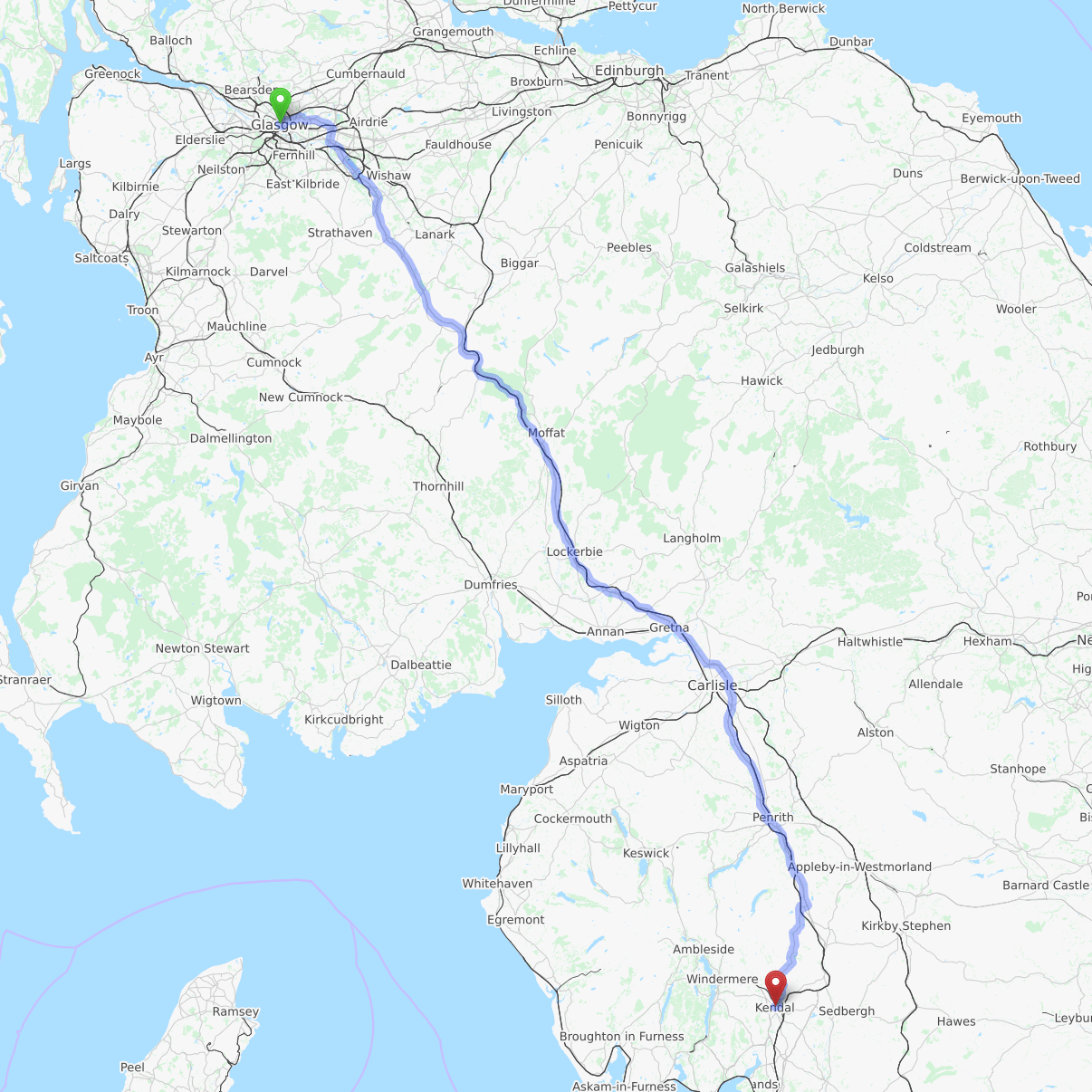 Getting to the Lake District from Scotland via Glasgow.