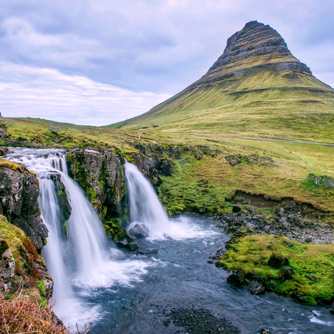 One of the Iceland's most famous mountains, Kirkjufell (which means "church mountain"). Photo by Anjali Kiggal, licensed CC-by-SA-4.0.