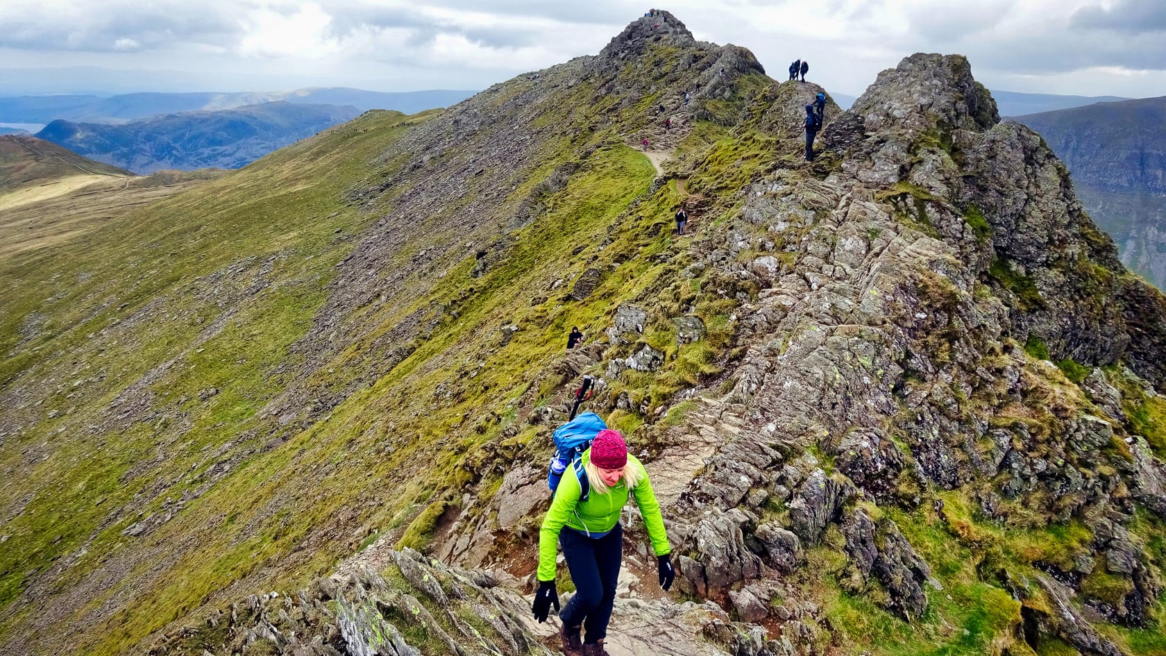 Walking along Striding Edge. Photo by Mark Horrell, licensed CC-by-NC-SA-2.0