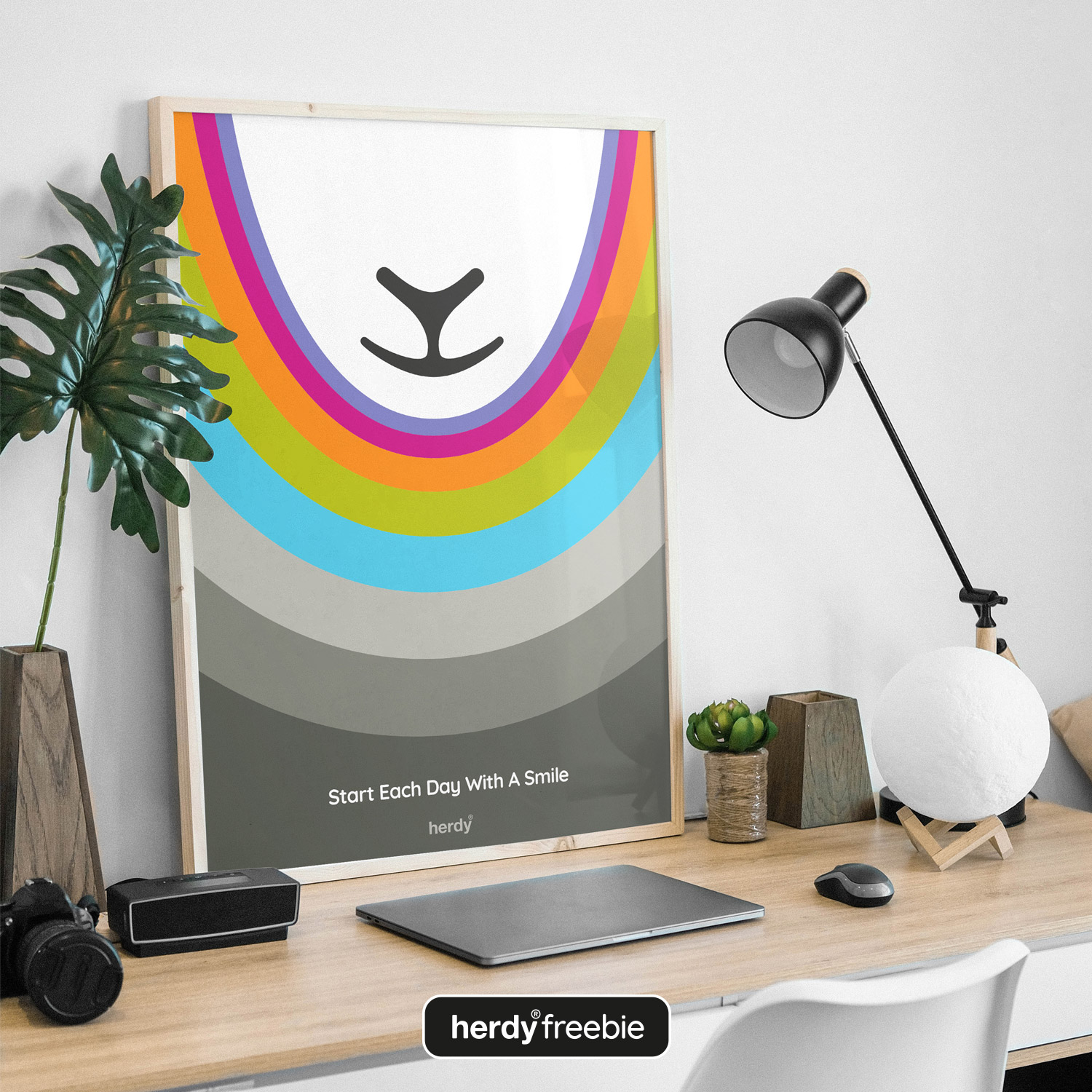 Herdy Freebie, Start Each Day With A Smile Poster