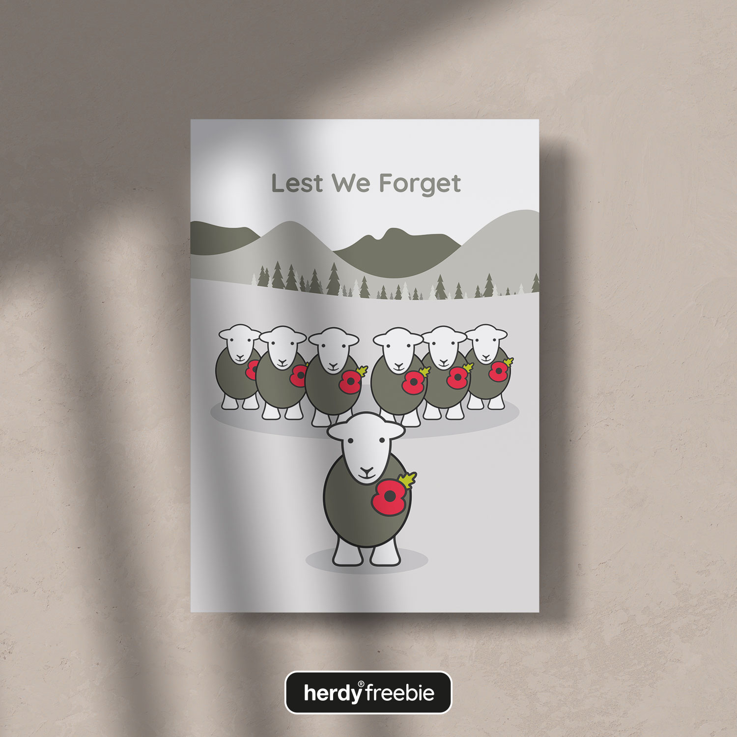 Lest we forget, Remembrance Day free downloadable poster