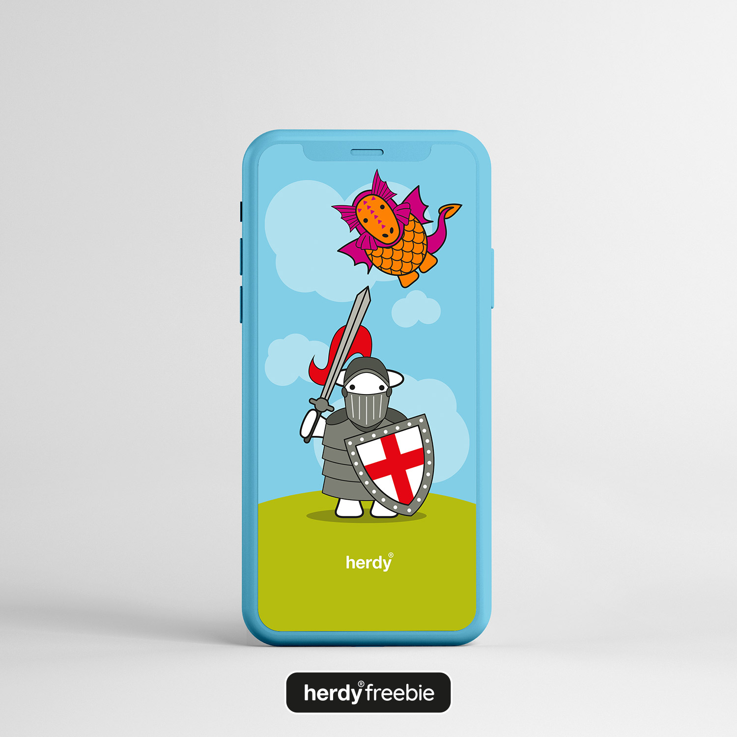 Free Herdy mobile phone wallpaper for St Georges Day