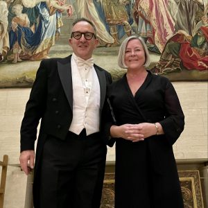 Spencer and Diane Hannah at The Woolman ceremony in London