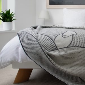 Herdy 'Line' Throw: Made in the UK from recycled wool
