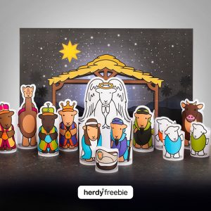 Herdy Nativity, Freebie Download, Nativity Scene With Herdwick Sheep
