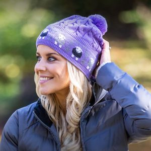 Herdy Fairlise Bobble Hat - Purple - worn by model