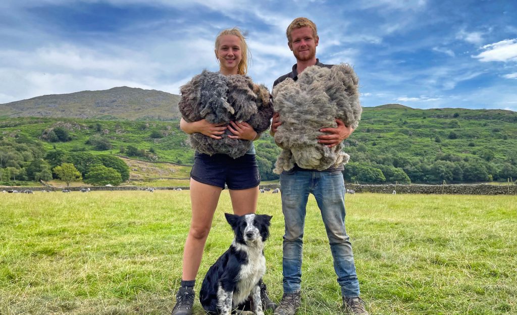 Herdysleep Herdwick Sheep Farmers Holding Wool