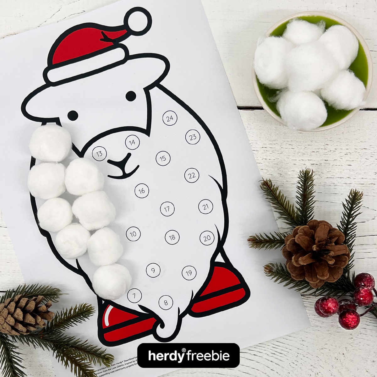 Herdy Christmas countdown calendar, FREE DOWNLOAD