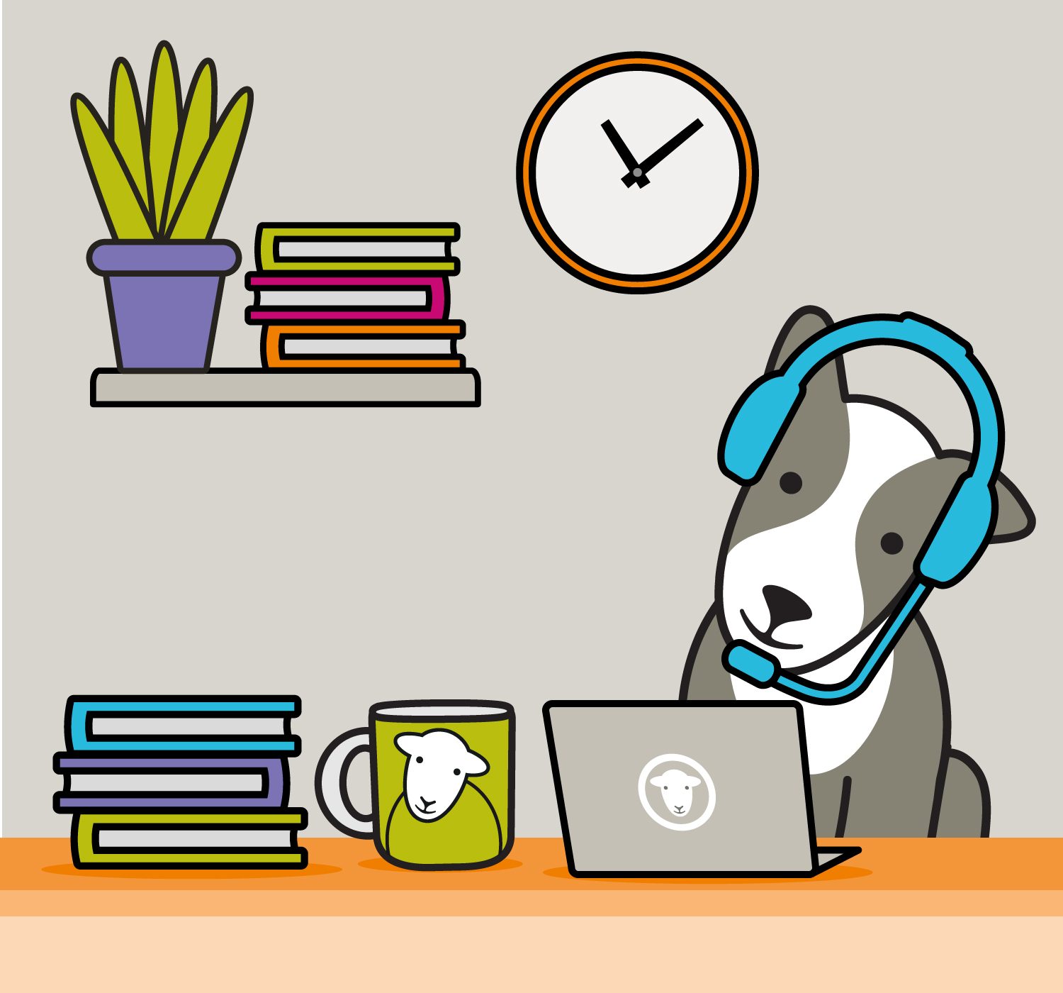 Sheppy working at Herdy HQ