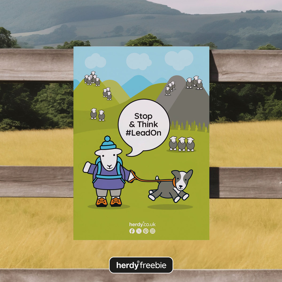 Stop and Think Herdy #LeadOn campaign poster