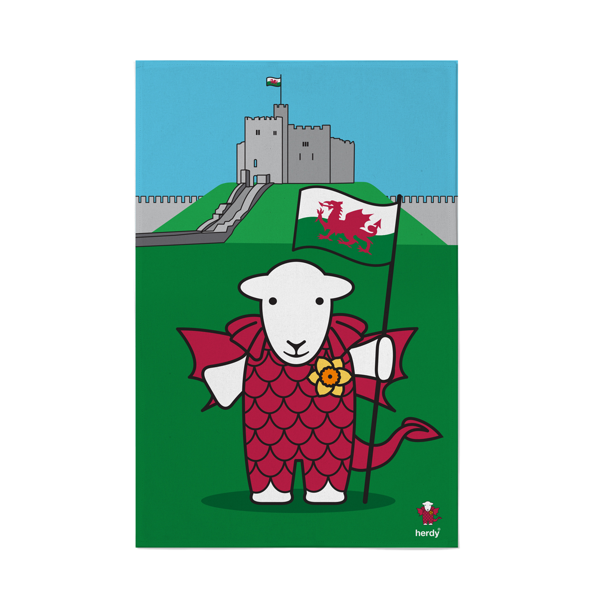 Welsh Herdy Tea Towel